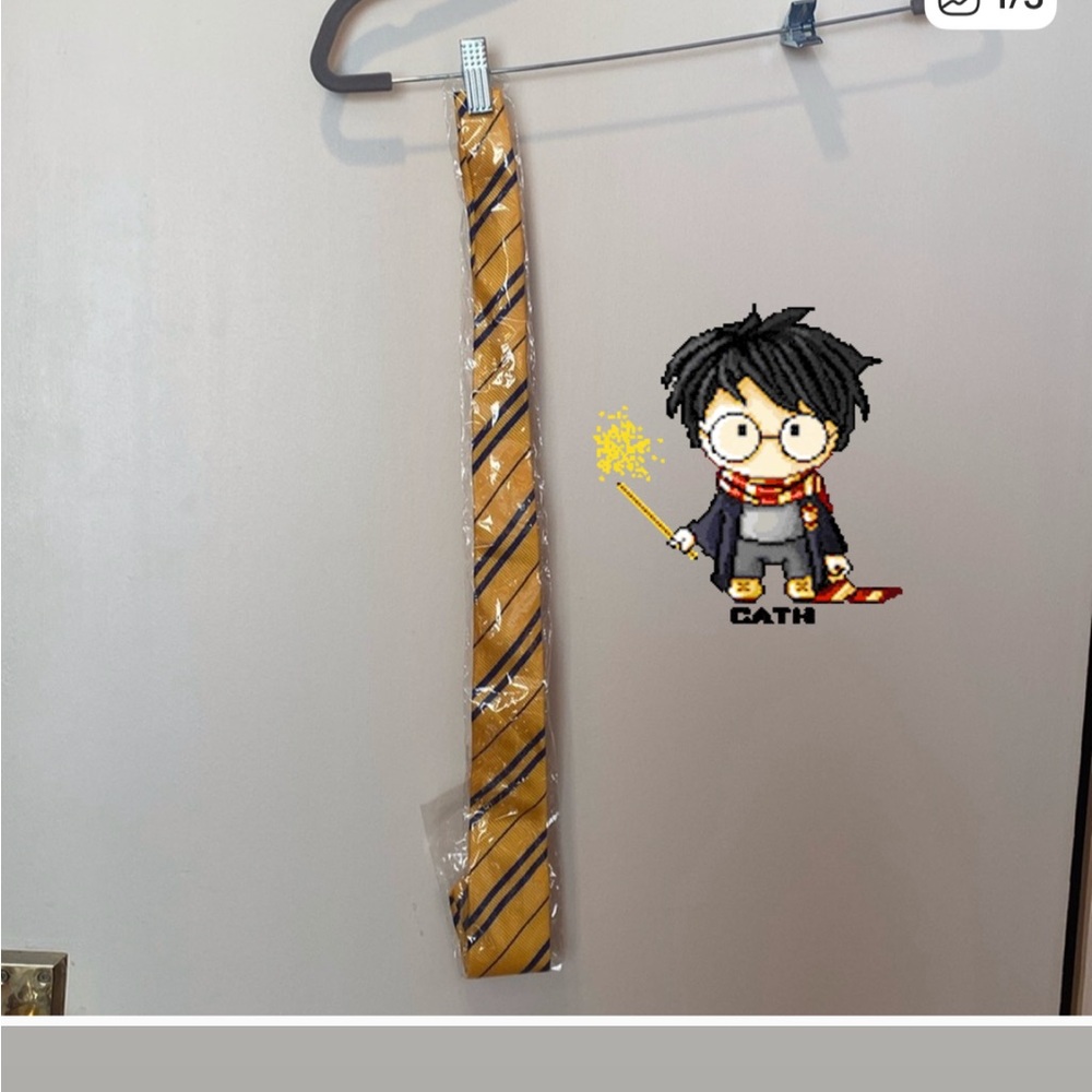 Harry Potter style tie- blue & gold - new in wrapper.